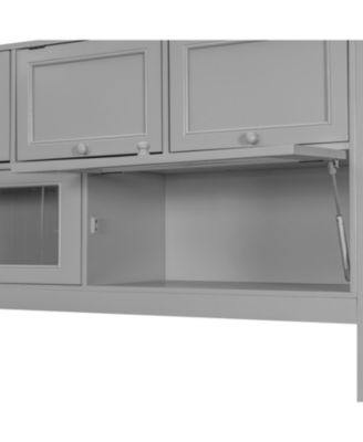 Streamdale Twin Gray Wooden Murphy Bed with TV Stand, Drawers & Shelves