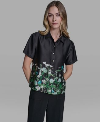 Women's Placed Print Camp Shirt