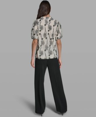 Women's Popover Paris Lace Short-Sleeve Top