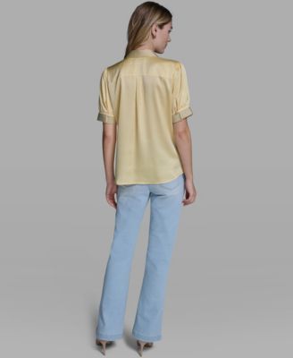 Women's Beaded Short-Sleeve Top