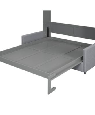 Queen Size Murphy Bed Wall Bed with Cushion,Gray