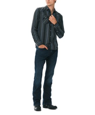 Men's Sierra Striped Western Spread Collar Shirt