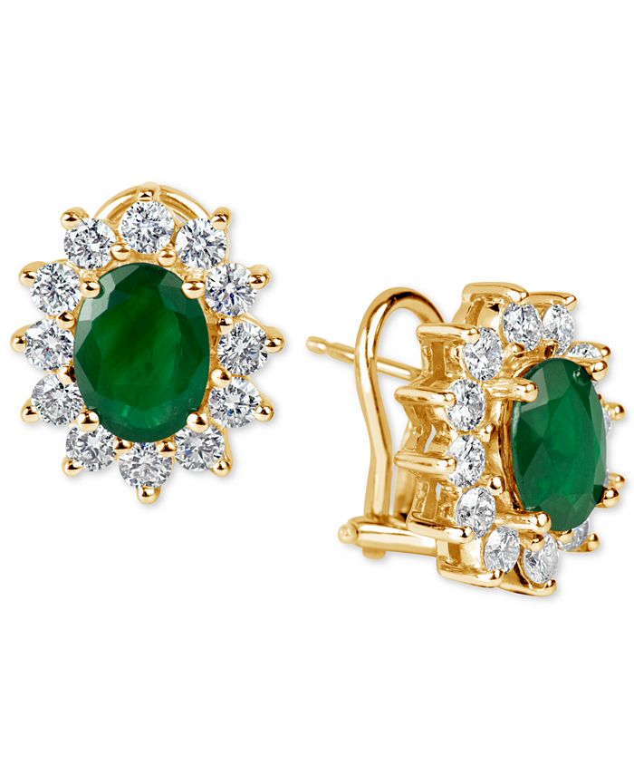 Macy's - Ruby (2-1/5 ct. t.w.) and Diamond (1-1/5 ct. t.w.) Earrings in 14k Gold
