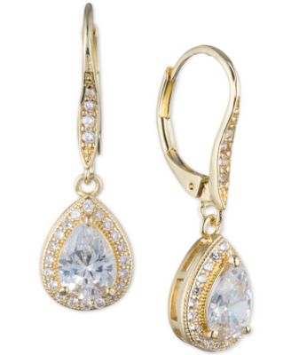 Teardrop Crystal and Pav&eacute; Drop Earrings