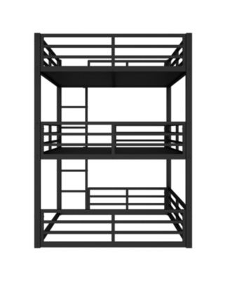 Triple Bunk Bed, Full Over Full Over Full, Metal