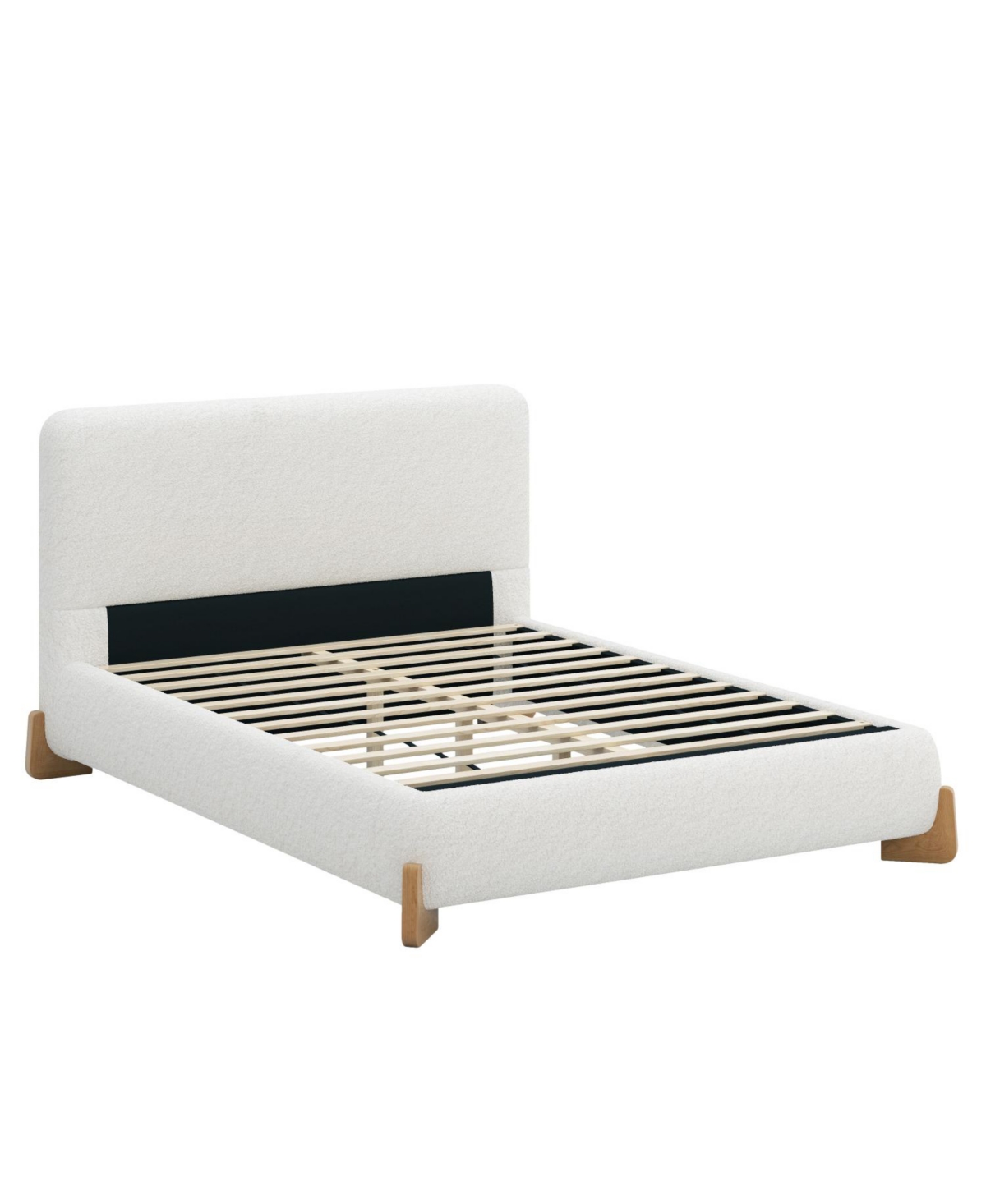 Streamdale Furniture Elegant Boucle Upholstered Bed Luxurious & Comfortable Centerpiece