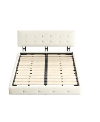 Streamdale Queen Size Bed Frame with Tufted Headboard and Cloud Pillow Design