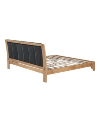 Streamdale Premium Pine Wood King Bed Frame - Mid Century Modern, Natural & Green
