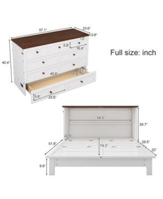 Streamdale Solid Pine Murphy Bed Chest with Storage, Charging