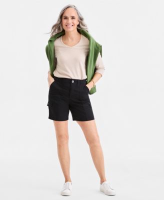 Women's Mid-Rise Comfort-Waist Cargo Shorts