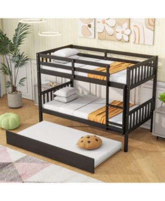 Convertible Twin Bunk Bed with Trundle, Espresso