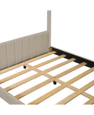  Full Size Velvet House Bed Wood Bed, Gray