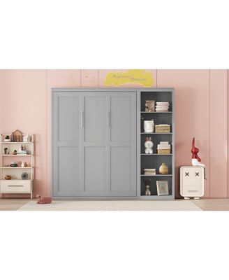 Streamdale Full Size Murphy Bed Wall Bed with Shelves