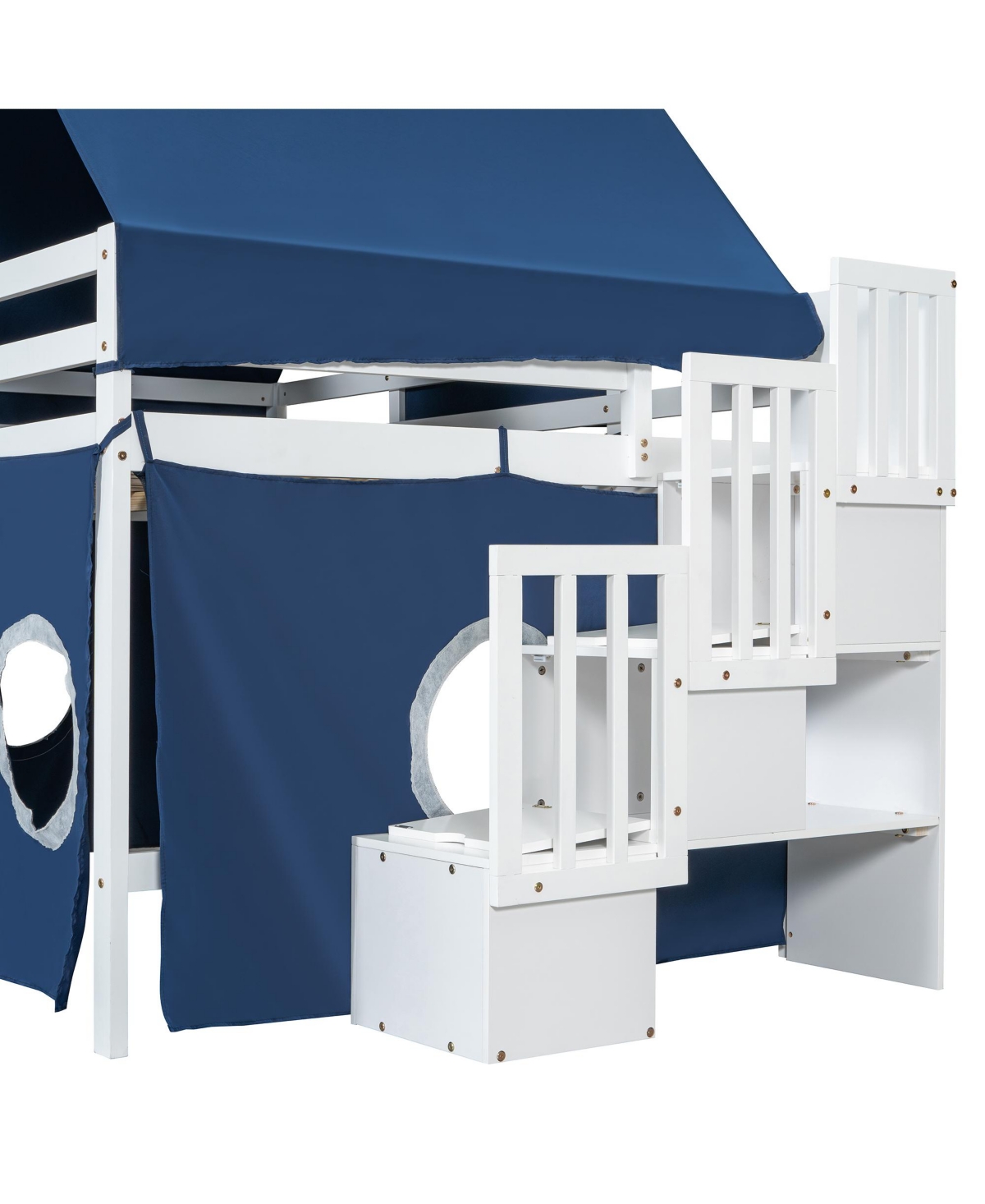 Streamdale Furniture Full Loft Bed with Tent and Tower