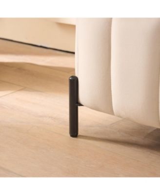 Beige Velvet Storage Bench - 49" Wide