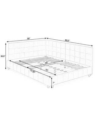 Tufted Upholstered Full Size Bed Frame - Black Velvet