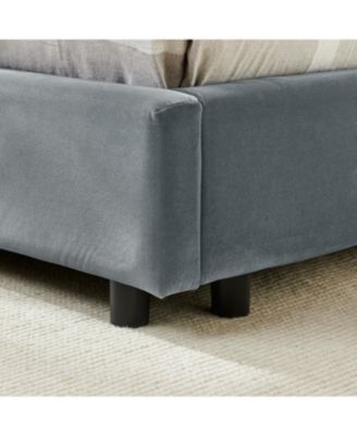  Tufted Upholstered Full Bed Frame - Velvet Gray
