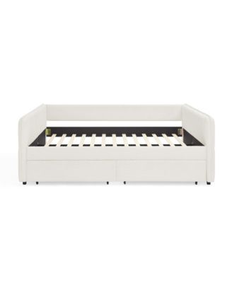  Boucle Tufted Daybed with Trundle and Drawers (Queen)