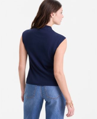 Women's Funnel Neck Sleeveless T-Shirt