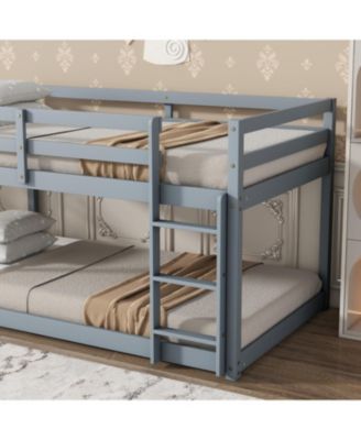 Twin over Twin Loft Bed with Ladder, Solid Wood