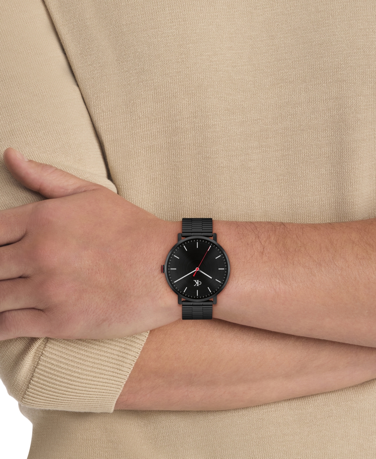 Calvin Klein Men's Real Ionic Plated Black Steel Mesh Bracelet Watch, 42mm