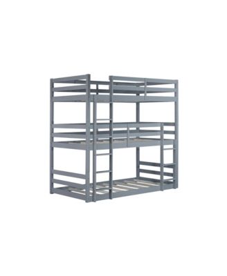 Streamdale Triple Twin Bunk Bed, Detachable, Rubber Wood