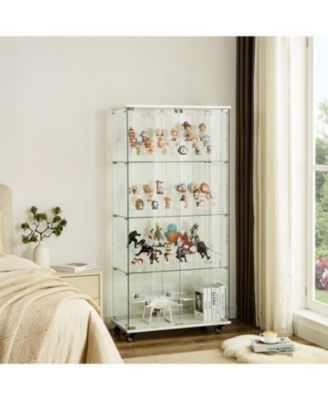 + 4-Tier + Glass + Locks & Acrylic Shelves + Display Cabinet