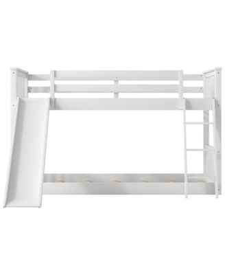 Twin over Twin Wood Convertible Slide and Ladder Bunk Bed