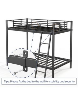 Metal Bunk Bed, Twin Over Twin Size