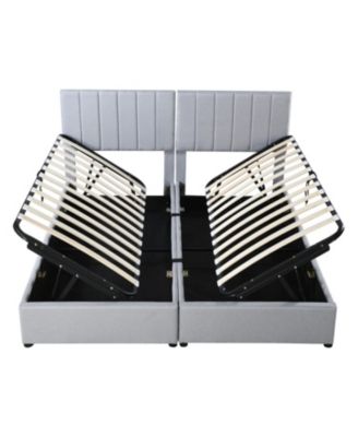 King Size Upholstered Platform Bed with a Hydraulic Storage System