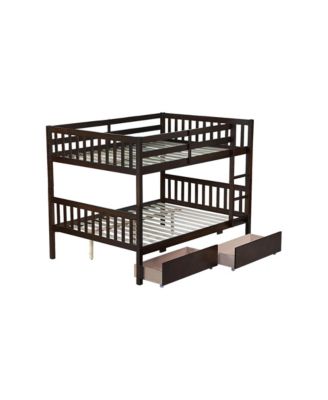 Streamdale Full-Size Bunk Bed with Drawers, Convertible to 2 Full Beds