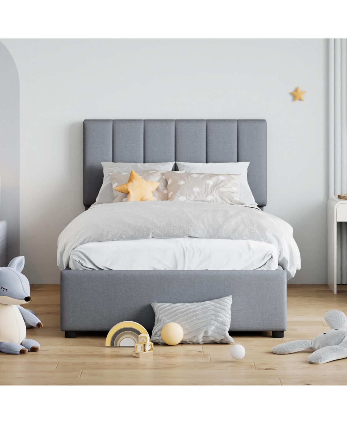 Streamdale Furniture Streamdale Twin Size Upholstered Platform Bed with a Hydraulic Storage System