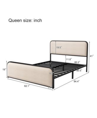 Streamdale Modern Queen Bed Frame with Upholstered Headboard, Footboard, and Underbed Storage
