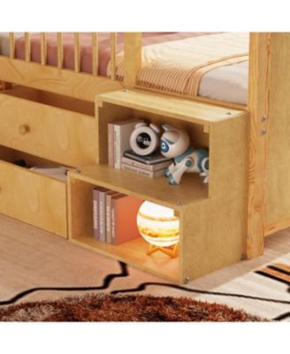  House Loft Bed with LED Lights and Storage