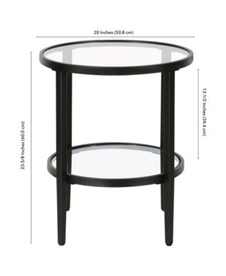 Hera 20" Wide Round Side Table with Glass Shelf
