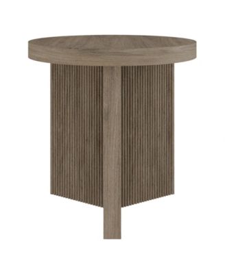 Holm 22" Wide Round Fluted Side Table