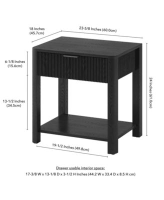 Pomona 24" Wide Rectangular Fluted Nightstand