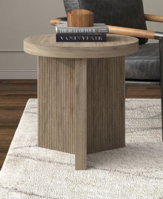 Holm 22" Wide Round Fluted Side Table
