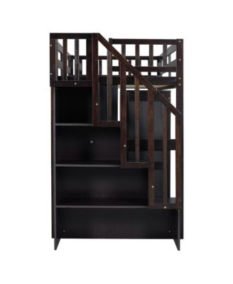  Twin Loft Bed with Stairs & Storage