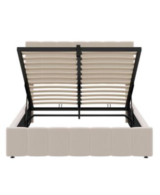 Full size Upholstered Platform bed with a Hydraulic Storage System
