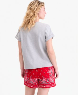 Women's Bon Voyage Denim Appliqu&eacute; Cuffed T-Shirt