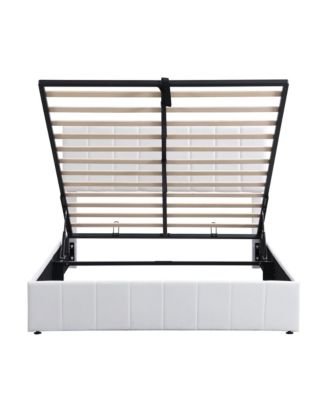 Upholstered Platform bed with a Hydraulic Storage System