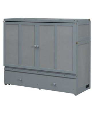  Full Size Murphy Bed with USB Port and a Large Drawer