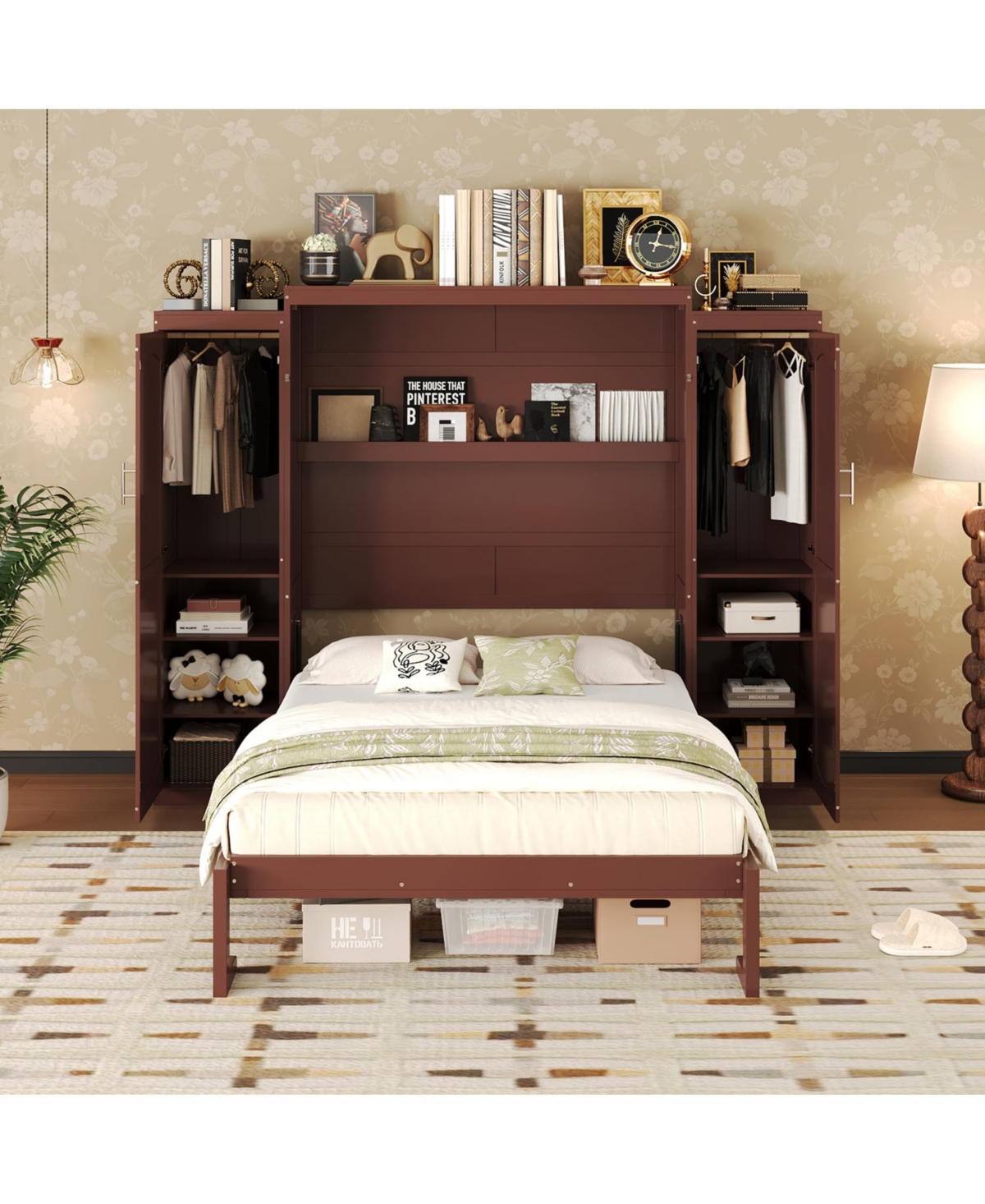Streamdale Furniture Murphy Bed with Wardrobes & Shelves