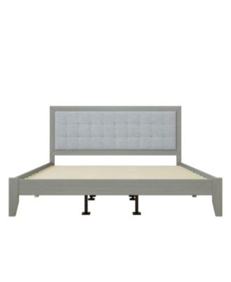King Solid Wood Platform Headboard Bed