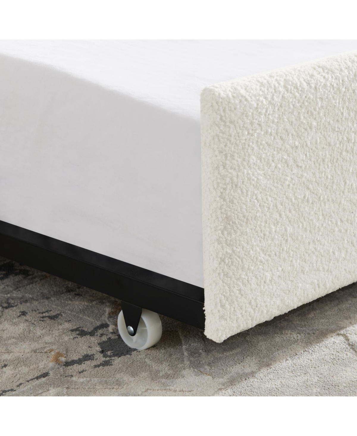 Streamdale Furniture Boucle Daybed with Trundle Full Size Beige