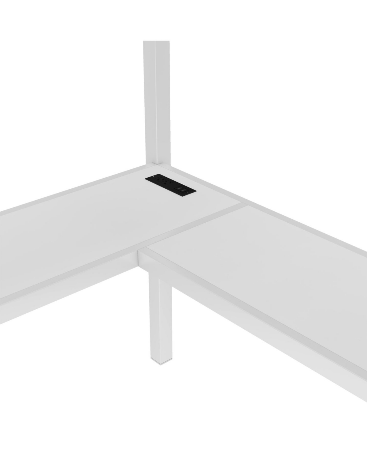 Streamdale Furniture Queen Loft Bed with Desk Wardrobe & Led