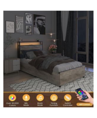 Twin Bed Frame Storage Headboard Charging Station