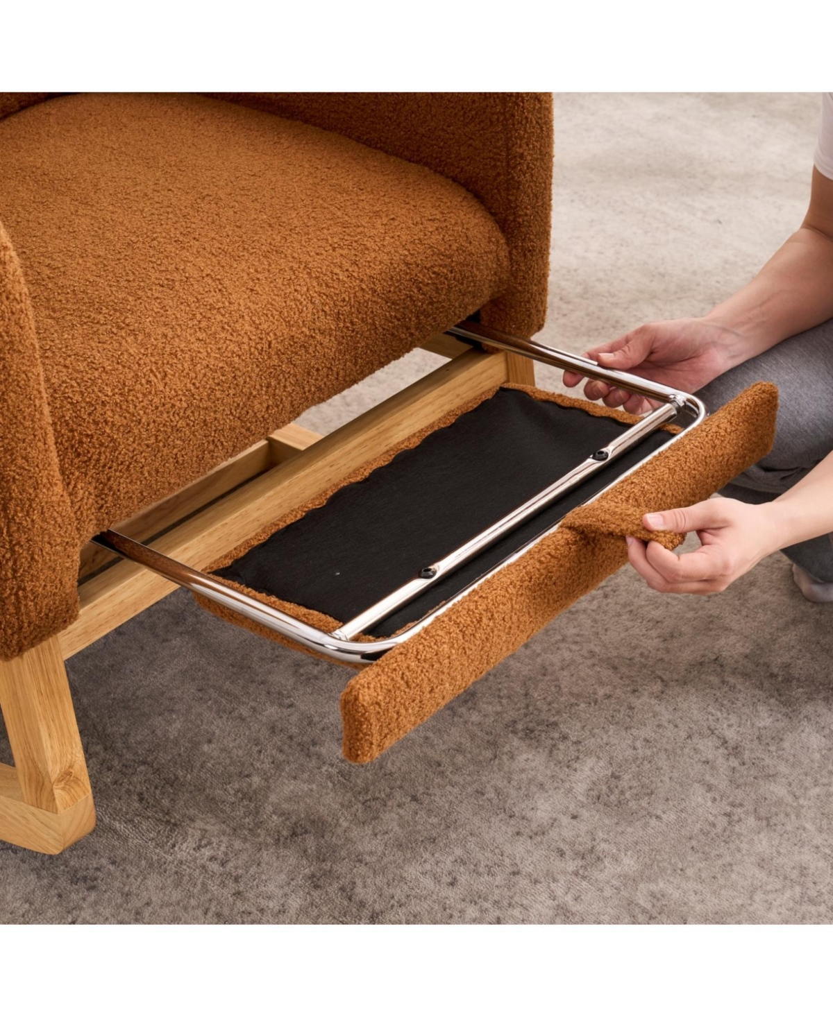 Streamdale Furniture Caramel Rocking Chair with Footrest