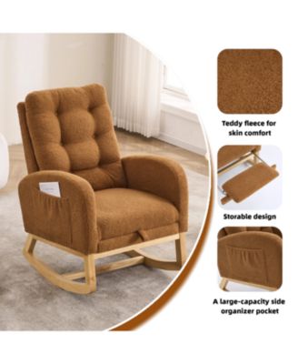 Caramel Rocking Chair with Footrest